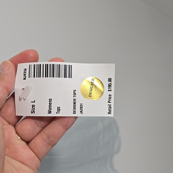 {Rebecca Taykor} NWT Ruffled Sleeve Light Blue Top - Large - Picture 11 of 12